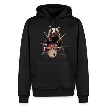Bär Schlagzeug - Männer Premium Bio Hoodie - Schwarz - Vorne - Nico (187cm)