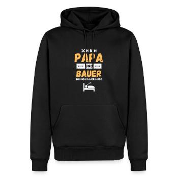 Je suis papa et agriculteur, je suis toujours fatigué - Sweat à capuche Premium bio Homme - noir - Devant - Nico (187cm)