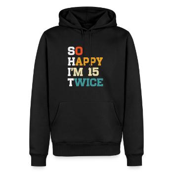 30 Anniversaire 30 Années Né 1995 - Sweat à capuche Premium bio Homme - noir - Devant - Nico (187cm)