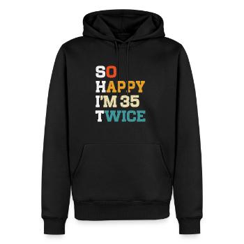 70 Anniversaire 70 Années Né 1955 - Sweat à capuche Premium bio Homme - noir - Devant - Nico (187cm)