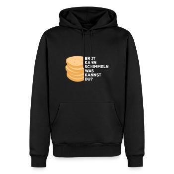 Brot kann schimmeln was kannst du Humor Witz Funny - Männer Premium Bio Hoodie - Schwarz - Vorne - Nico (187cm)