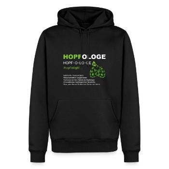 Hopfologe Bier Saufen JGA Hopfen Männertag - Männer Premium Bio Hoodie - Schwarz - Vorne - Nico (187cm)