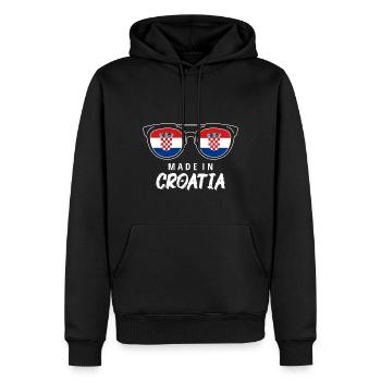 Drapeau de la Croatie Adriatique Zagreb Drapeau de la Croatie - Sweat à capuche Premium bio Homme - noir - Devant - Nico (187cm)
