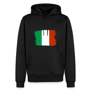 Drapeau de l’Italie Drapeau italien Vintage Look vieilli - Sweat à capuche Premium bio Homme - noir - Devant - Nico (187cm)
