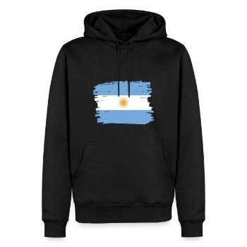 Drapeau de l’Argentine Amérique du Sud Drapeau argentin - Sweat à capuche Premium bio Homme - noir - Devant - Nico (187cm)