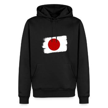 Drapeau du Japon Look Usé Nihon Drapeau Japonais - Sweat à capuche Premium bio Homme - noir - Devant - Nico (187cm)