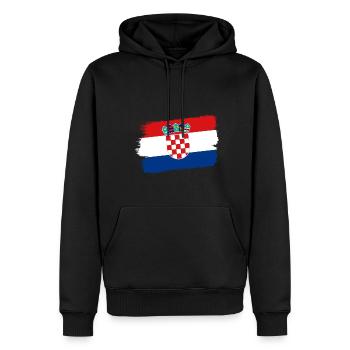 Croatia Flag Adriatic Zagreb Croatian Flag - Men’s Premium Organic Hoodie - black - Front - Nico (187cm)