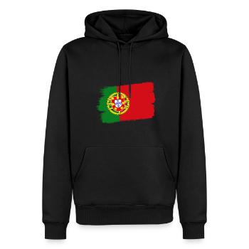 Portugal Flagge Used Look Portugiesische Fahne - Männer Premium Bio Hoodie - Schwarz - Vorne - Nico (187cm)