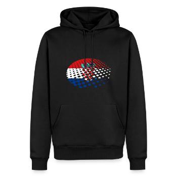 Kroatien Flagge Adria Zagreb Kroatische Fahne - Männer Premium Bio Hoodie - Schwarz - Vorne - Nico (187cm)