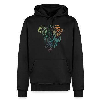 afrikanische Elefantenfarbe - Männer Premium Bio Hoodie - Schwarz - Vorne - Nico (187cm)