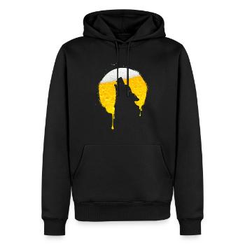 Howling Wolf bière soirée entre célibataires JGA - Sweat à capuche Premium bio Homme - noir - Devant - Nico (187cm)