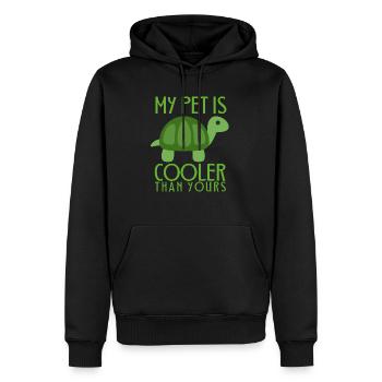 MEIN PET IST COOLER ALS IHR PET TORTOISE 1 - Männer Premium Bio Hoodie - Schwarz - Vorne - Nico (187cm)