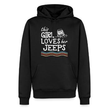 This Girl Loves Her Jeeps - Männer Premium Bio Hoodie - Schwarz - Vorne - Nico (187cm)
