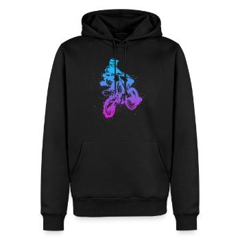 Dirt Bike - Silhouette Motocross Enduro Gift - Männer Premium Bio Hoodie - Schwarz - Vorne - Nico (187cm)