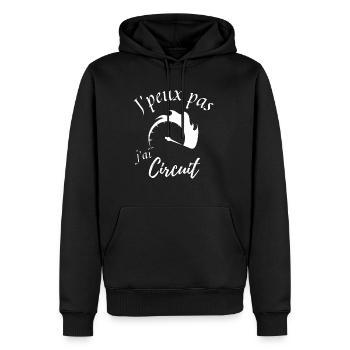 Circuit pilote humour sports mécaniques auto moto - Sweat à capuche Premium bio Homme - noir - Devant - Nico (187cm)