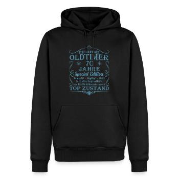 70. Geburtstag Mann 70 Jahre - Männer Premium Bio Hoodie - Schwarz - Vorne - Nico (187cm)