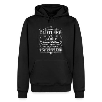 70. Geburtstag Mann 70 Jahre - Männer Premium Bio Hoodie - Schwarz - Vorne - Nico (187cm)