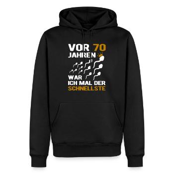 70. Geburtstag Mann 70 Jahre Geschenk - Männer Premium Bio Hoodie - Schwarz - Vorne - Nico (187cm)