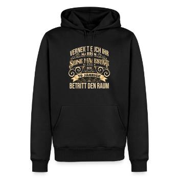 70. Geburtstag Mann 70 Jahre Geschenk - Männer Premium Bio Hoodie - Schwarz - Vorne - Nico (187cm)