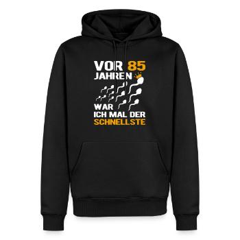 85. Geburtstag Mann Männer 85 Jahre Geschenk - Männer Premium Bio Hoodie - Schwarz - Vorne - Nico (187cm)