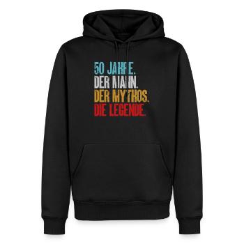 50. Geburtstag Mann Männer 50 Jahre Geschenk - Männer Premium Bio Hoodie - Schwarz - Vorne - Nico (187cm)