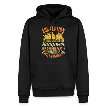 JGA T-Shirt Hangover 4 Eskalation vorprogrammiert - Männer Premium Bio Hoodie - Schwarz - Vorne - Nico (187cm)