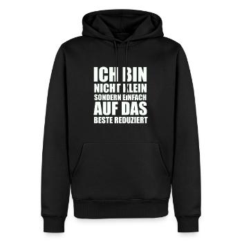 Auf Das Beste Reduziert - Lustiger Spruch - Männer Premium Bio Hoodie - Schwarz - Vorne - Nico (187cm)