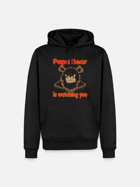 Papa Bear vous regarde - Sweat à capuche Premium bio Homme - noir
