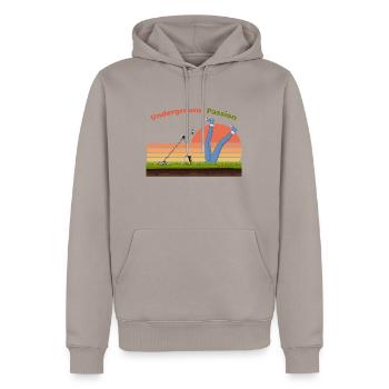 passion underground pour le détective - Sweat à capuche Premium bio Homme - taupe - Devant - Nico (187cm)