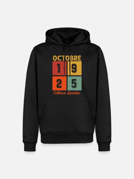 Octobre 1925 Édition limitée - Sweat à capuche Premium bio Homme - noir