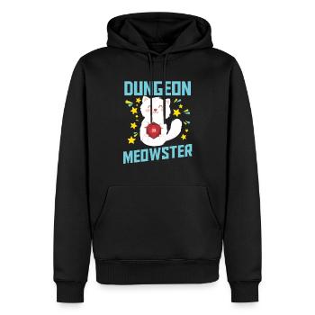 Dungeon Meowster | Nerdy Cat D20 RPG Fantasy Game - Men’s Premium Organic Hoodie - black - Front - Nico (187cm)