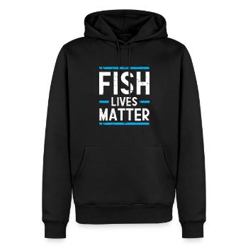 Fish Lives Matter Aquarium d'eau salée Biologie - Sweat à capuche Premium bio Homme - noir - Devant - Nico (187cm)