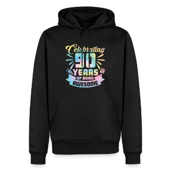 90th Birthday Idea Celebrating 90 Year Of Being - Männer Premium Bio Hoodie - Schwarz - Vorne - Nico (187cm)