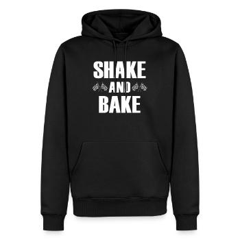 Courses de shakes et de pâtisseries - Sweat à capuche Premium bio Homme - noir - Devant - Nico (187cm)