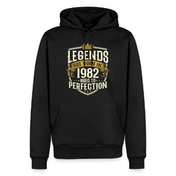 Né en 1982 Legends Cadeau d’anniversaire - Sweat à capuche Premium bio Homme - noir - Devant - Nico (187cm)