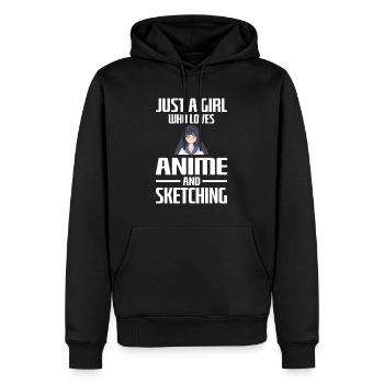Just A Girl Who Loves Anime And Sketching Anime - Männer Premium Bio Hoodie - Schwarz - Vorne - Nico (187cm)