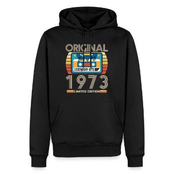 Vintage Geburtstagsgeschenk 1973 Limited Edition - Männer Premium Bio Hoodie - Schwarz - Vorne - Nico (187cm)