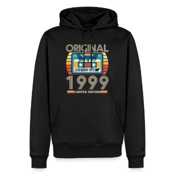 Cadeau D'anniversaire Vintage 1999 Original - Sweat à capuche Premium bio Homme - noir - Devant - Nico (187cm)