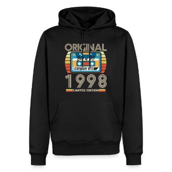 Cadeau D'anniversaire Vintage 1998 Original - Sweat à capuche Premium bio Homme - noir - Devant - Nico (187cm)