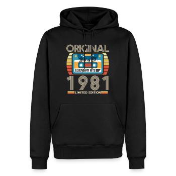 Vintage Geburtstagsgeschenk 1981 Limited Edition - Männer Premium Bio Hoodie - Schwarz - Vorne - Nico (187cm)