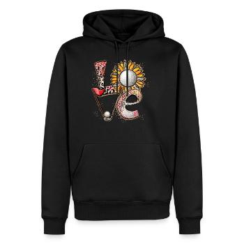 J’adore le golf - Sweat à capuche Premium bio Homme - noir - Devant - Nico (187cm)