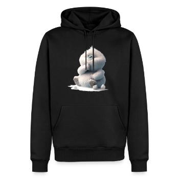 Bébé yéti - Sweat à capuche Premium bio Homme - noir - Devant - Nico (187cm)