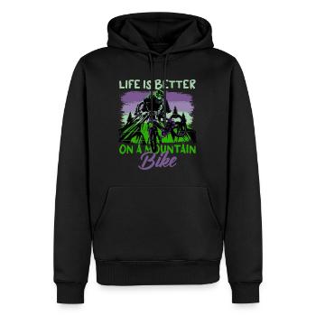 Unbenanntes Projekt 46 - Sweat à capuche Premium bio Homme - noir - Devant - Nico (187cm)