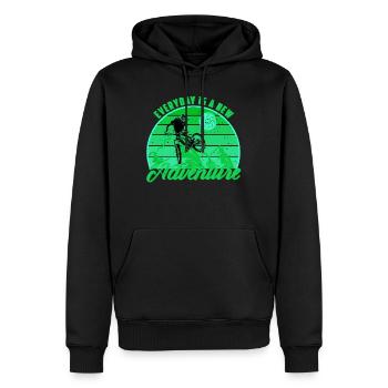 Projet 72 sans nom - Sweat à capuche Premium bio Homme - noir - Devant - Nico (187cm)