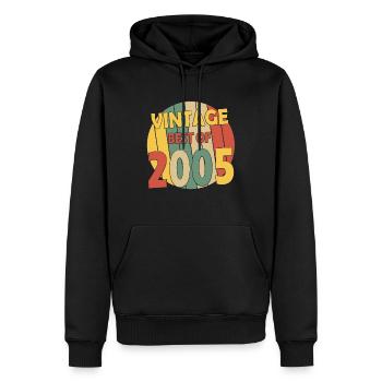 2005 vintage né vintage cadeau d’anniversaire - Sweat à capuche Premium bio Homme - noir - Devant - Nico (187cm)