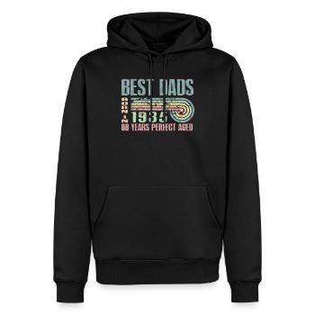 Die Besten Väter Sind 1935 Geboren, 88 Jahre Alt, - Männer Premium Bio Hoodie - Schwarz - Vorne - Nico (187cm)