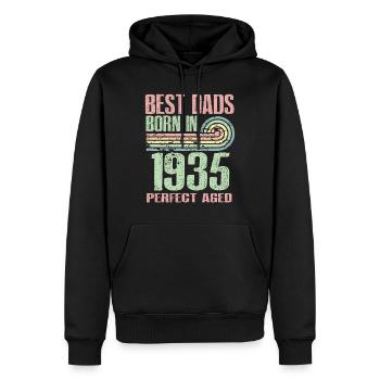 The best fathers were born in 1935, 88 years old, - Men’s Premium Organic Hoodie - black - Front - Nico (187cm)