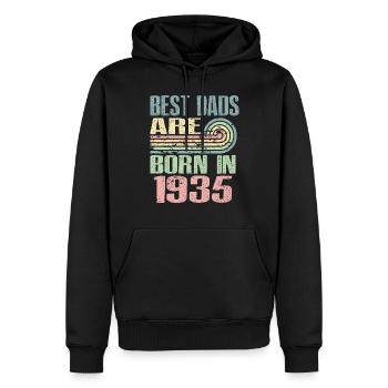 Die Besten Väter Sind 1935 Geboren, 88 Jahre Alt, - Männer Premium Bio Hoodie - Schwarz - Vorne - Nico (187cm)