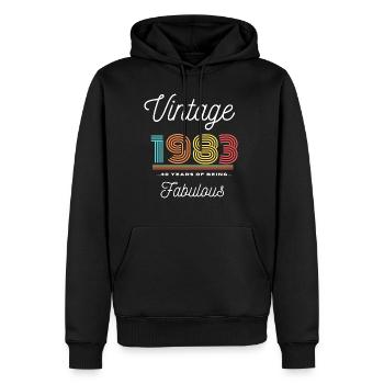 40th Birthday Vintage Retro 1983 Novelty Gift - Men’s Premium Organic Hoodie - black - Front - Nico (187cm)