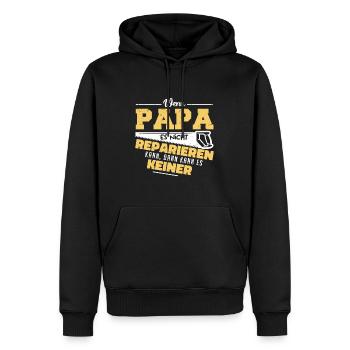 Wenn Papa es nicht reparieren kann ... - Männer Premium Bio Hoodie - Schwarz - Vorne - Nico (187cm)